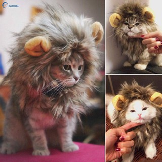 ✾Furry Pet Costume Lion Mane Wig For Cat Pets Clothes Fancy Dress Up With Ears (6)