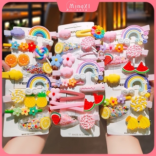 6ps / 30pcs Multi-style Rainbow Colorful Hair Clip Set Cute All-match Hairpin Sweet Girl's Hair Accessories