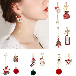 Christmas theme earrings earrings fashion asymmetric earrings christmas decor merry christmas happy new year 2022