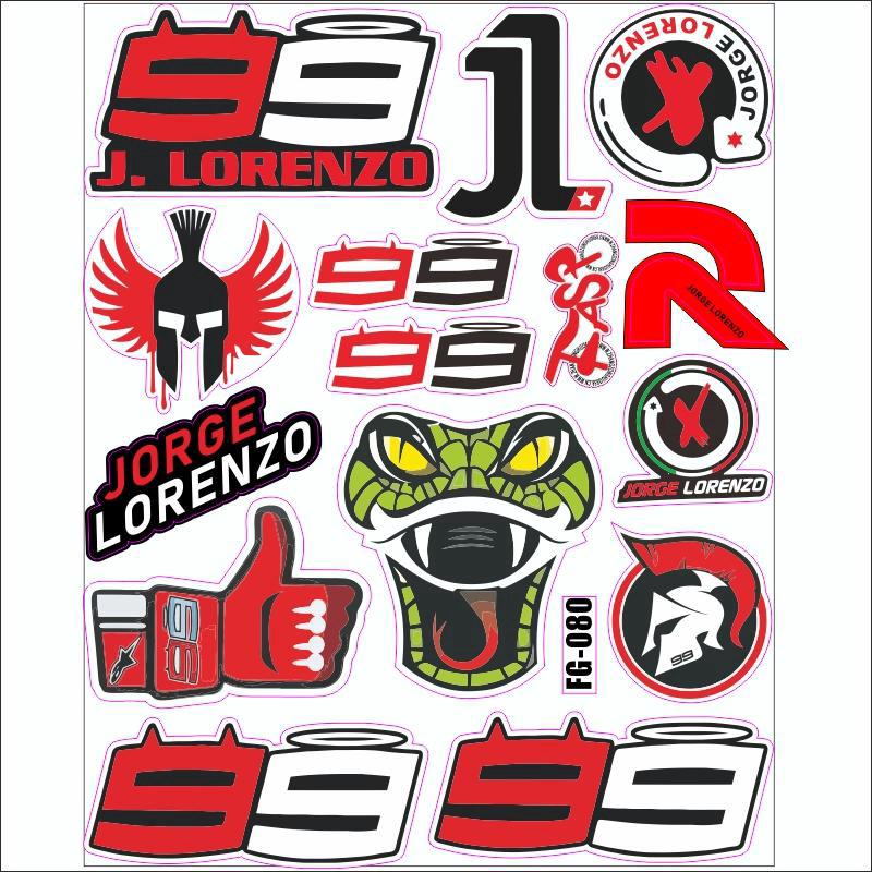 1 Set Reflective MotoGP Jorge Lorenzo 99 sticker Racing Funy Helmet Motorcycle Stickers Car Styling Decals For Honda