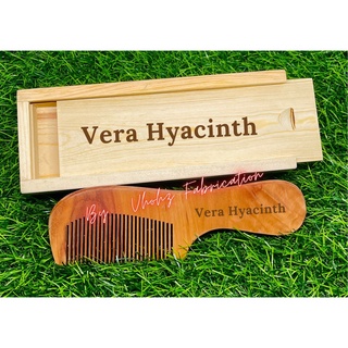 Personalized Wooden Comb with Handle