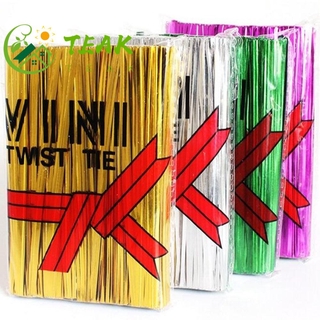 TEAK 800PCS New Twist Ties Ligation Pack Sealing Metallic Wire Party Steel Wrapping Baking Cellophane Bag/Multicolor