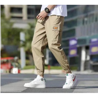 Overalls men and women pants casual multi-pocket trousers Korea's latest fashion casual trousers2020