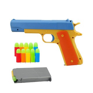 Blaster Cool Toy Gun with 10 Soft Bullets, Ejecting Magazine, Slide Action Toy Nerf Blaster