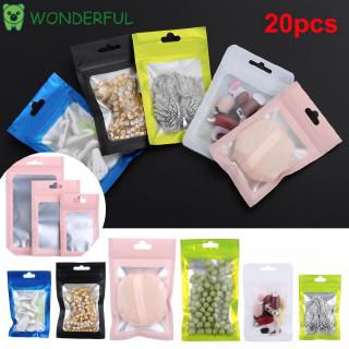 WONDERFUL 20 Pcs Waterproof Zipper Matte Self Seal Packaging Bag