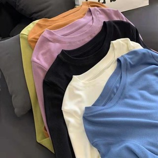 (15 color)round neck plain cotton T-shirt for women