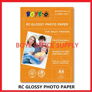 BOYE RC Type Photo Paper 260gsm A4 (Glossy/Satin/Woven）
