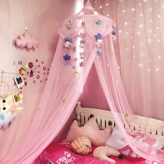 Round mosquito net romantic house Princess Canopy for Girls Ceiling Mosquito Net Bed (5)