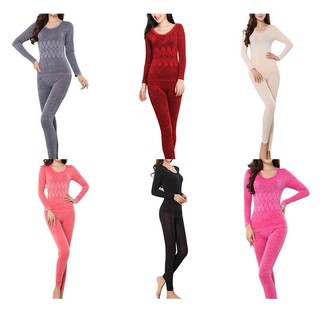 Women Sexy Print Body Shaped Breathable Thermal Underwear (5)
