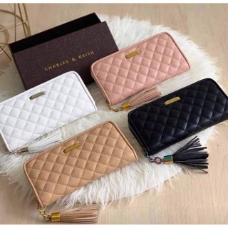 CHARLES & KEITH QUILTED ZIP AROUND WALLET