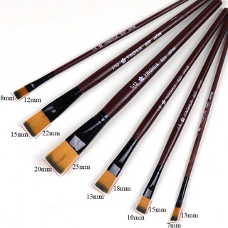 6pcs/Set Watercolor Gouache Painting Pen Nylon Hair professional Drawing Tools Wooden Handle Paint Brush Drawing Art Supplies