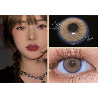 【graded lens】Colorful Unicorn Contact lens Myopia contact lenses 2pcs Soft Colored Contact lens Yearly use Grade 0.00 -8.00 Neala Brown 14.00mm (1)