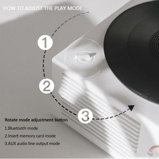 Bluetooth Speaker Creative Retro Speakers Bluetooth Record Player pink/white (7)