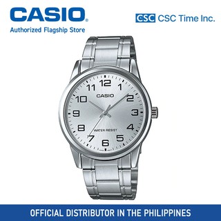 Casio (MTP-V001D-7BUDF) Silver Stainless Steel Strap Quartz Watch for Men (1)