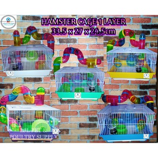 Hamster cage 1 layer with accessories (outside tubes)
