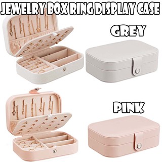 portable stud earrings rings storage box Lady PU Leather Jewelry Box Ring Display Case Portable