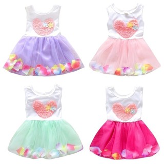 BabyL Baby Kids Girls Princess Tulle Dress Toddler Heart Tutu Skirts