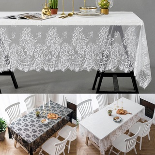 Black and White Lace Table Cloth American Country Tablecloth Embroidered Doily for Wedding Party Coffee Dining Table Decoration Home Cafe Restaurant Decor