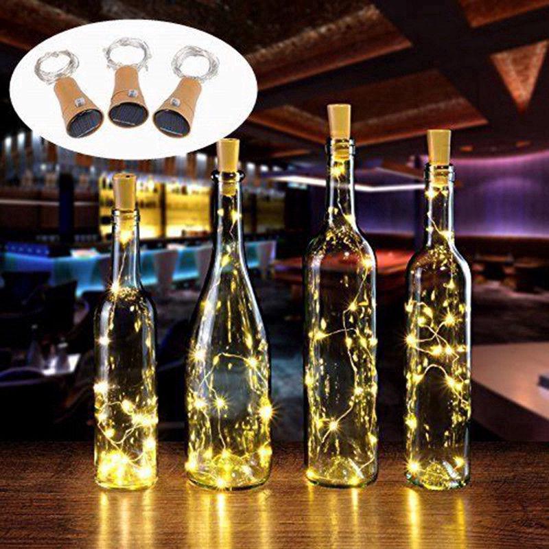 8/15/20 LED Solar Wine Bottle Cork Shaped String Fairy Light