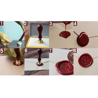 Macrorun Rose Flower Wood Handle Antique Metal Sealing Wax Stamps Ancient Seal Stamp (8)