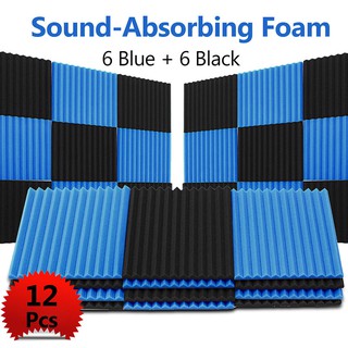 12pcs Soundproofing Acoustic Wedge Studio Foam Wall Panels for KTV 12*12*1" (1)