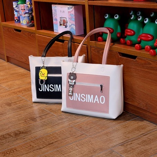 ▨✥Tote bag student class bag shoulder bag all-match color matching bag handbag female bag fashion la