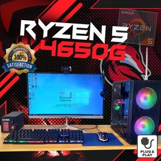 RYZEN 5 4650G HEXA CORE [AMD A320M Motherboard] [WINDOWS 10 Pro] GAMING PC COMPUTER SET
