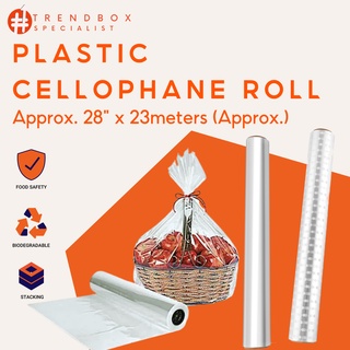 Trendbox Thick Plastic Cellophane Wrap Gift Wrap Cello Roll 23meters