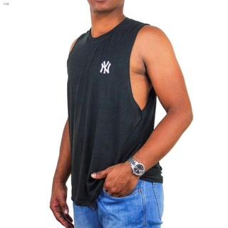 ☌Korean Men's Logo Muscle Tee Cotton Sleeveless Sports Gym Damit Sando Pambahay (3)