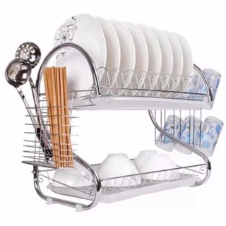 SUPER8 SeanSean New Arrival 2 Layer Stainless Dish Drainer Rack