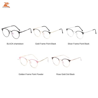 【spot goods】▣◊Bluelight-blocking Glasses Flat Lens with Discoloration Retro Style Round Thin Frame f