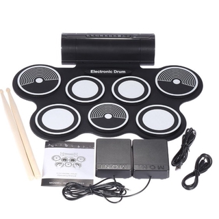 7 Pads Portable Foldable Silicone Electronic Drum Pad Kit MIDI