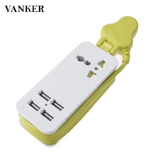 vanker Power Strip Surge Protector 5ft Extension Cord With 4 USB Ports For Travel Durable Amazing (1)