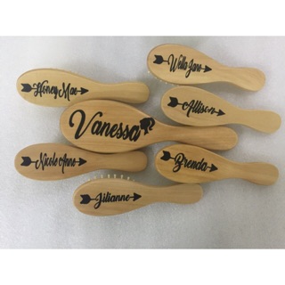 Personalized or Plain Wooden Hair Brush Paddle Brush Wood Comb