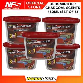 HannsGuard Dehumidifier with Charcoal 450ml Set of 5