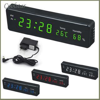【coolstar】Electronic LED Digital Wall Clock with Temperature Humidity