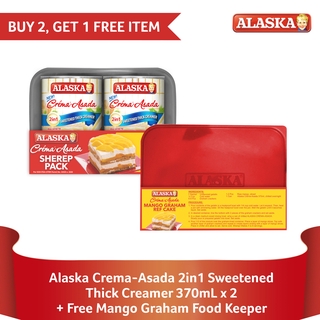 Buy 2 Alaska Crema-Asada 370ml Get Free Mango Graham Food Keeper