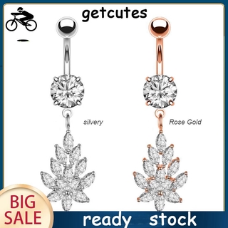 Steel Belly Button Rings Piercing Navel Buckle Flower Earring Women Body Jewelry