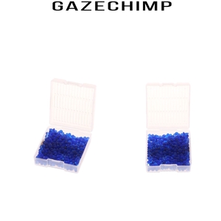 [GAZECHIMP] 2x Desiccant Indicating Silica Gel With Reusable Hard Plastic Canister -Blue