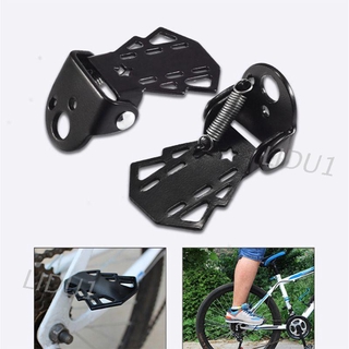 LIDU 1pair Bike Rear Pedal MTB Folding Footrests Cycling Accessories Bicycle Foot Peg