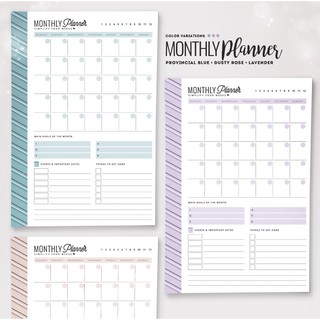 CUTE MONTHLY PLANNER (60 sheets) A5,A4 and Letter Size