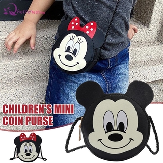 #Bag# Cartoon Cute Mickey Minnie PU Leather Sling Bag Coin Purse Portable Storage Bag Girl Key Bag