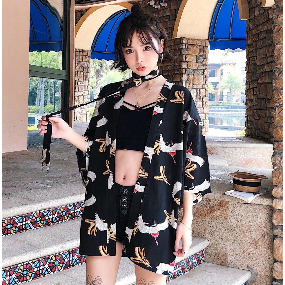 Korean Hawaiian Kimono Sunscreen Long Sleeve Women Cardigans