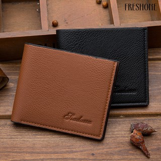 Card Holder Wallet Men Bifold Faux Leather Short Wallet Credit Card Holder Slim Slot Purse Gift