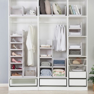 【Loveinhouse】White Closet Shelf Divider Board, PP Durable Wardrobe Organizing Classification