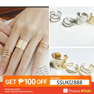3 Pcs/Set Finger Midi Finger Knuckle Open Rings Jewelry