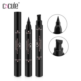 Cocute 2 in 1 Liquid Eyeliner Stamp Pen Eye Liner pencil Waterproof Long-lasting