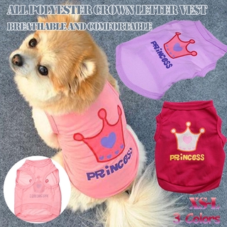 【✈Ready Stock & COD✈】3 Colors Dog Cat Princess Letter Crown Vest Summer Costume