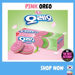 [oreo] PINK with Green tea spread/ Korean snacks/ Korean flavor of Oreo / Limited flavor/