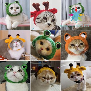 SM01 Hand Knitted Pet Hats Cartoon Shaped Warm Cat Dog Cap Festival Party Accessories (5)